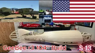 Руль направления и задний киль радиоуправляемого самолета GeeBee R3 Build S13