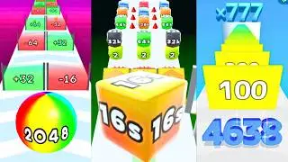 Ball Run 2048 vs Jelly Run 2048 [High Score 1024s] vs Number Master 2048 | 3inOne Gameplay