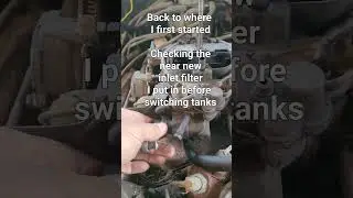 Tracking down fuel delivery issues in the 1983 K30 finding sediment in the tank that I replaced.