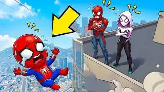 BEB&Ecirc; HOMEM ARANHA CHOROU DEPOIS DA BRIGA E CAIU DO PR&Eacute;DIO MAIS ALTO DO GTA 5! 😱🏢💔