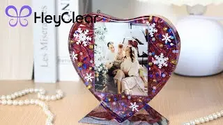 📸✨ Christmas Vibes ON! DIY Heart-Shaped Resin Photo Frame | HeyClear Epoxy Resin