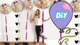 3 Diy Decoração com  Balões usando gás hélio para festas infantil Tema mickey