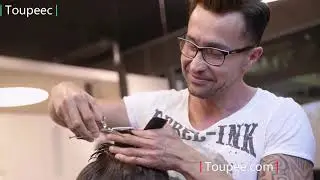 French Lace Front Mens Toupee Poly Around Hairpieces Human Hair Systems For Men