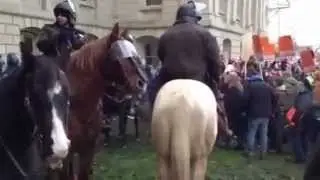 Confrontation between Police and Protesters at the Michigan Capitol