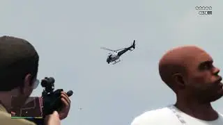 GTA V: Michael, Franklin, Trevor & Crew Advanced Rifle Battle Cop + 5 Star Escape