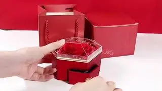 Preserved flower rose ring and pendant ring box #jewelrystorage #jewellery #jewelry #jewelrybox