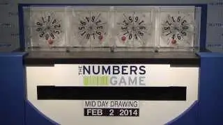 Midday Numbers Game Drawing: Sunday, February 2, 2014