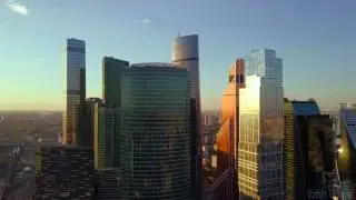 Moscow-city reflection sunset / Солнце в отражении Москва-сити