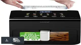 Nutrichef Electric Air Fryer Tenderizer 6.3 Quart 12 1 Preset Cooking Functions