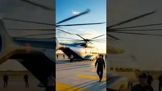 Mercedes-Benz Luxury Helicopter on Runway at Sunset &ndash; Cinematic 8K