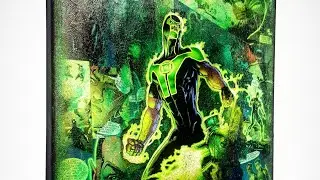Green Lantern Comic Collage | Collaging a DC Green Lantern Comic onto Canvas |