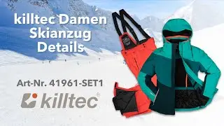 41961 SET1 Killtec Damen Skianzug Skijacke blau Skihose orange