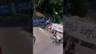 ISAAC DEL TORO & GIULIO CICCONE #crash  VUELTA BURGOS #stage1 #cycling #ciclismo #roadcycling #bike