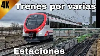 Trenes por varias estaciones 4K 60 