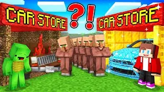 JJ Rich Car Store vs Mikey Poor Car Store in Minecraft / Maizen Minecraft