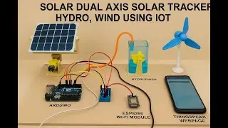 Solar Dual axis solar tracker,Hydro,Wind using IOT