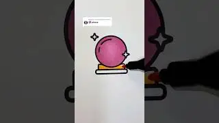 Coloring in a crystal ball #coloring #crystalball #shorts