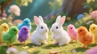 Menangkap Ayam Warna, ayam lucu, ayam warna warni, bebek lucu, kelinci lucu, hewan lucu