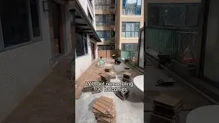 How quickly can a balcony be transformed with WPC DIY tiles? #wpc #wpcdecking #diy #balcony #outdoor