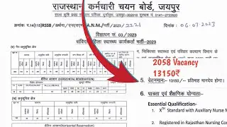 ANM government Vacancy 2023 Rajasthan