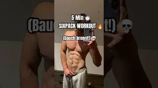 BRUTALE BAUCHMUSKELN mit nur 5Min 😳🔥 #homeworkout #bauchmuskeln #fitness #zuhausefit #sixpack #fyp