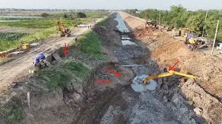 OMG!! Land Slide Filling Up On Excavator Heard to Recovery 3 Atemp Rescue Long Arm Excavator Stuck