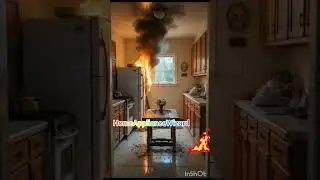 When the refrigerator is set on fire#Fire#Heat#Flame#FireArt#Wildfire#FireSafety#FireFighter
