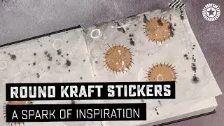 A spark of Inspiration: Simple Background with Kraft stickers - Art Journaling - Bloknote Art TV