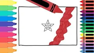 How to Draw Morocco Flag - Coloring Pages for kids - Drawing the Moroccan Flag | Tanimated Toys