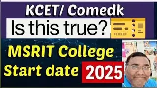 MSRIT college Bangalore|Ramaiah college|MS Ramaiah institute of technology|Comedk|KCET updates 2025