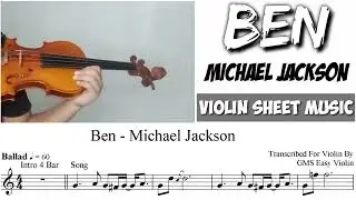 Free Sheet || Ben - Michael Jackson || Violin Sheet Music
