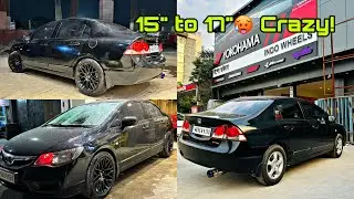 Installed New Upsized Alloys & Tyres on My 2009 Honda Civic 🥵 Momo 17” Alloys | Pirelli P6 Tyres 🚀