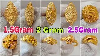 &lrm;1.5 Gram | 2 Gram | 2.5 Gram Gold Ladies Finger Ring Designs With Price &lrm;