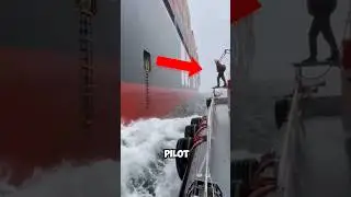 Boarding the ship in rough seas! #shorts #pilot #viral