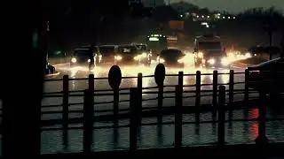 Nighttime Rainy Urban Traffic Scene