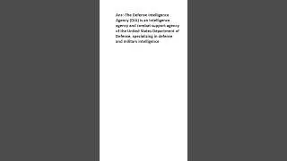 What is Defense Intelligence Agency?