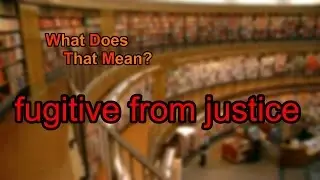 What does fugitive from justice mean?