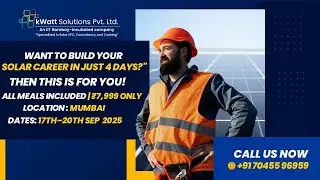 4 Days Solar Mastery Program | Hands-on Solar Training in Mumbai | Learn Design, Install & Grow