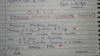 ​OSLD Explained: What is a Dosimeter & How Does It Work? Handwritten Short notes| imp for AIIMS