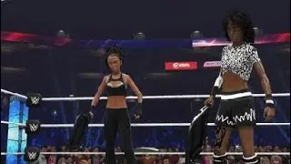 WWE 2K24 Navy blue cat vs Mitch Butler and Geneva Rose