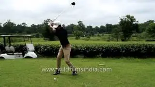 Golf in India: Slow motion drive at Kaziranga Golf Resort