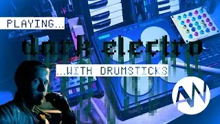 Playing Dark Electro Synthwave with just a pair of Drumsticks (Yamaha DD5 + PreenFm2 + Voca modular)