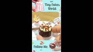 How To Make a Mini Chocolate Cake #Shorts #TinyCakesWorld #miniaturecake