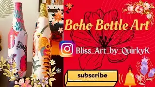 Boho Art on Glass Bottle| DIY| Bottle Painting| Home Decor Ideas|Acrylic Painting| Gift Ideas|