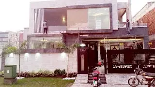Front Elevation | Travertine Stone | Modern House Exterior Natural Marble
