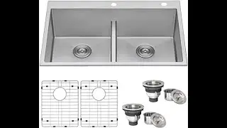 Review Ruvati 33-inch Drop-in Low-Divide Tight Radius 50/50 Double Bowl