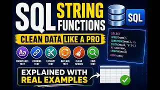 Learn SQL String Functions Like a Pro | CONCAT, LENGTH, SUBSTRING, REPLACE, TRIM & More