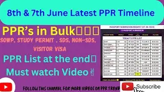 8th June latest ppr timeline today| 8th June 2023, PPR| Non-Sds| Ppr after 6 months| Dec files🇨🇦🎉