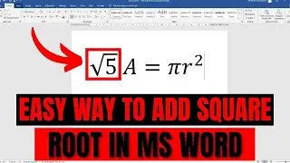 How to Write Square Root in MS Word