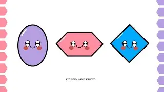How to Draw Easy Cute Geometry Girl Step by Step Drawing and Coloring for Kids and Toddler